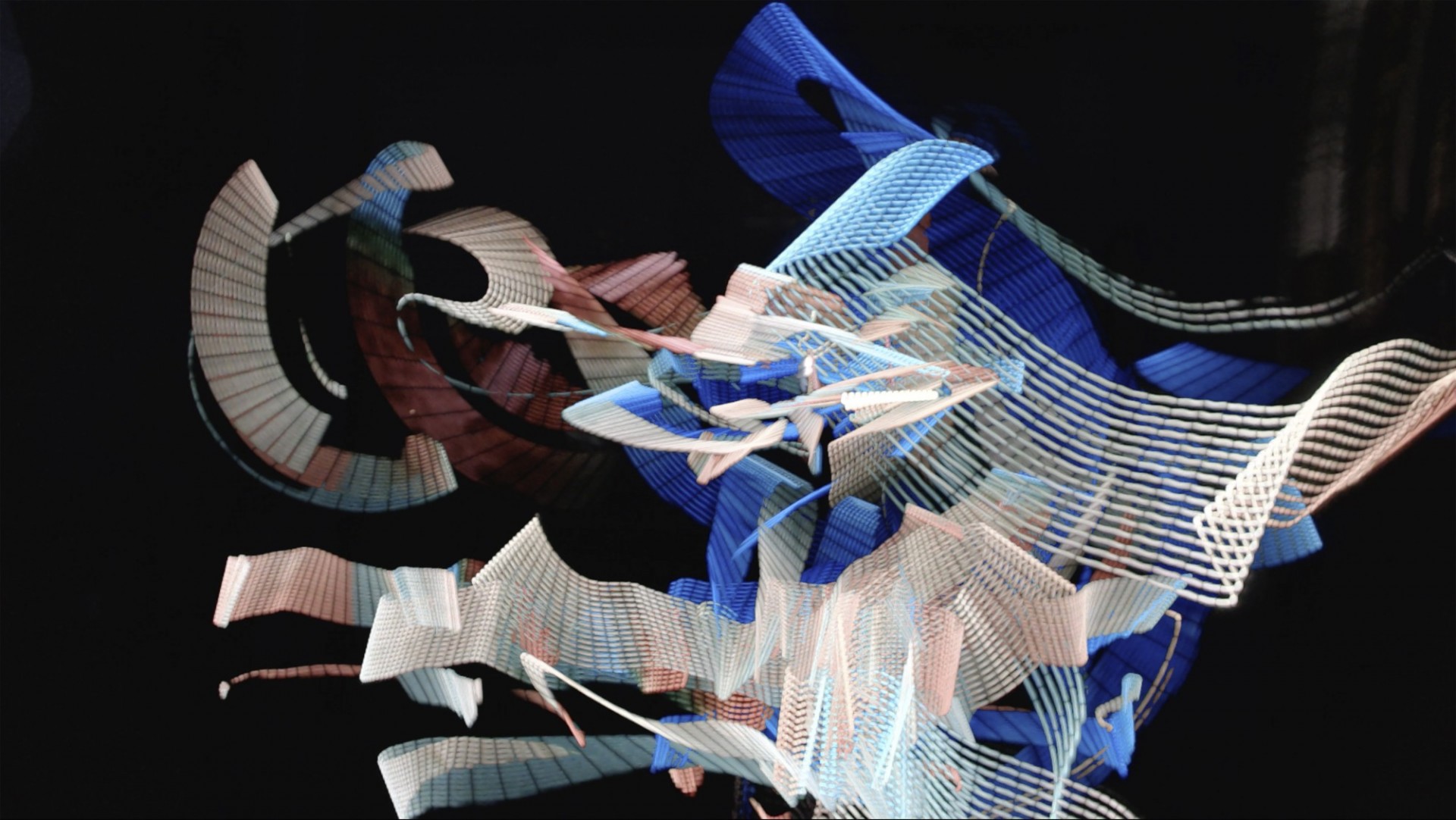 Light painting based on mapping data by Lori Hepner.