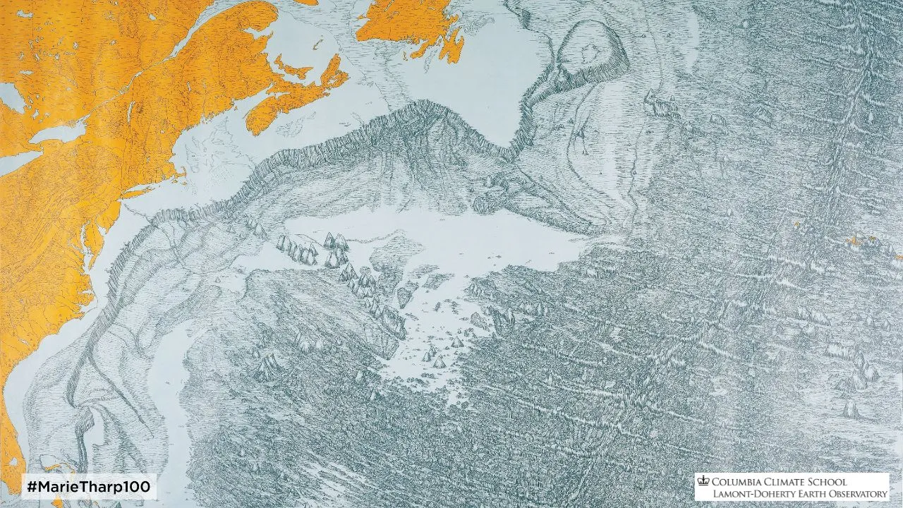 Detail of Physiographic Diagram of the North Atlantic Ocean (1959) by Heezen & Tharp