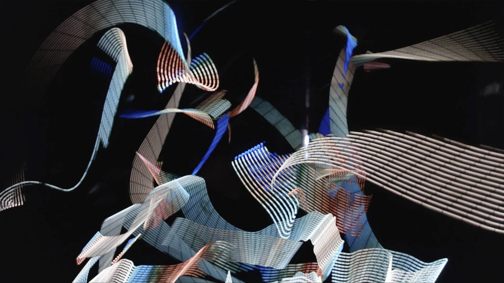 Light painting based on mapping data by Lori Hepner.