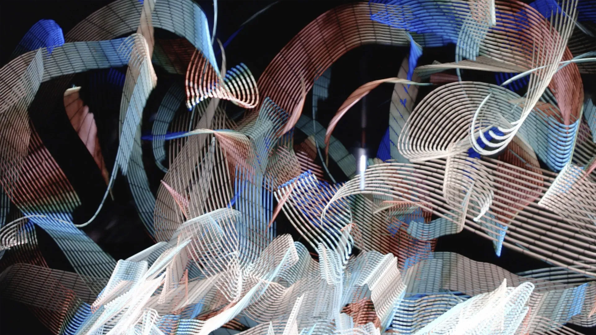 Light painting based on mapping data by Lori Hepner.
