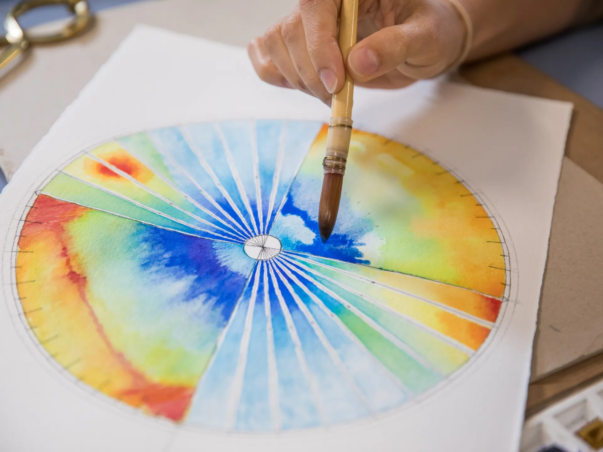 Multibeam Compass Rose #1 (work-in-progress) by Lauren Salm - Inspired by Seafloor Mapping  