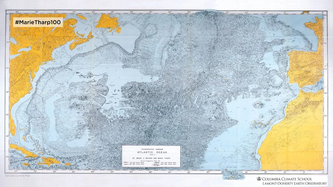Physiographic Diagram of the North Atlantic Ocean (1959) by Heezen & Tharp